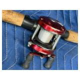 Ambassaduer Fishing Reel with Berkley Pro Select Classic Series IM7 Graphite 6ft 6" Medium Heavy Rod