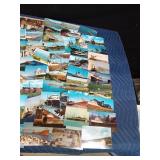 100 Vintage postcards cargo ships and other ships (some with stamps on them)