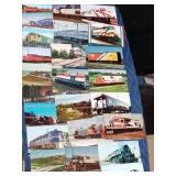 100 Vintage postcards of trains and railroads