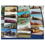 100 Vintage postcards of trains and railroads