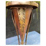 Metal plant stand with artificial plant