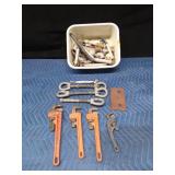 Steel turnbuckle, pipe wrenches, galvanized pipe fittings, brass valve and more