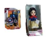 Mixed Miniature Toy Lot - Disney Animators Snow White, Captain America, Iwako Eraser, Bunch O Balloons & Extra Gooey Gum