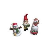 Winter Holiday Decor Snowman, Bell, Appetizer Plates & Porcelain Holiday DecorVictoria Station Holiday Ceramic Decor Lot