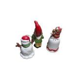 Winter Holiday Decor Snowman, Bell, Appetizer Plates & Porcelain Holiday DecorVictoria Station Holiday Ceramic Decor Lot