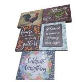 Mixed Home Décor, Kitchen & Plush Toy Lot – Wall Signs, Salt & Pepper Set, Penguin & Snake Plush