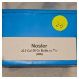 223 Nosler 55gr Balistic Tip-800 Round Box Bullets