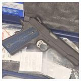 Colt 1911 Cometition, 45ACP, Blued, Blue Grips, 3 Mags in Case