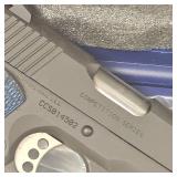 Colt 1911 Cometition, 45ACP, Blued, Blue Grips, 3 Mags in Case
