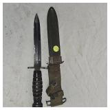 Original WWII MI Carbine Leather Bayonet & Sheath