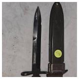 Original WWII MI Carbine Leather Bayonet & Sheath