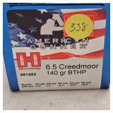 50rd Box Hornady 6.5 Creedmoore 140gr BTHP