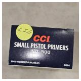 CCI #500 Small Pistol Primers, Qty 1000