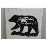 Laser Cut Metal Black Bear Wall Art