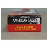 50 American Eagle 9mm 115 Gr FMJ Ammo