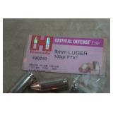 25 Hornady Critical Defense Lite 9mm 100 Gr FTX Ammo