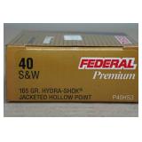 20 Federal Premium .40 S&W 165 Gr Hydra-Shok JHP Ammo