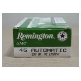 50 Remington UMC .45 Auto 230 Gr MC Ammo