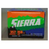 20 Sierra .357 Mag 158 Gr JHP Ammo