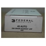 50 Federal .45 Auto 230 Gr Hi-Shok JHP Ammo