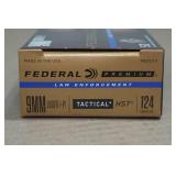 50 Federal Premium LE 9mm Luger +P 124 Gr Tactical HST Ammo