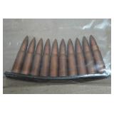 10 Military Surplus 7.62 x 39mm FMJ Ammo on Stripper Clip