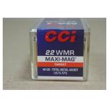 50 CCI Maxi Mag .22 WMR 40 Gr TMJ Target Ammo