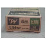 30 Winchester 5.56mm 62 Gr FMJ Green Tip Ammo with Stripper Clips and Tool