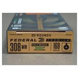 20 Federal Premium .308 Win 168 Gr Gold Medal Sierra Matchking Ammo