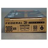 20 Federal Premium .308 Win 168 Gr Gold Medal Center Strike Open Tip Match Ammo