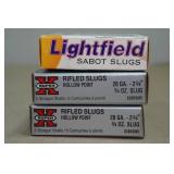 13 20 Gauge Slugs - 10 Winchester Rifled HP, 3 Lightfield Sabot