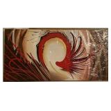 Seekland Art Handpainted Abstract Oil Canvas Painting - Red, Black and Gold - 48" x 24" LOT 2