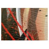 Seekland Art Handpainted Abstract Oil Canvas Painting - Red, Black and Gold - 48" x 24" LOT 2