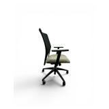 IZZY Task Chair with a black mesh back and a patterned fabric seat