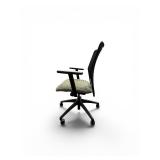 IZZY Task Chair with a black mesh back and a patterned fabric seat