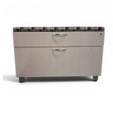 2 Door Wood Cabinet with Cushion Top Dimensions: 36" x 24 x 18"