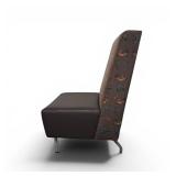 Lounge Reception Armless Guest Chair featuring Brushed Steel Legs