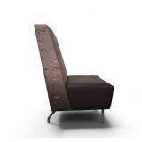 Lounge Reception Armless Guest Chair featuring Brushed Steel Legs