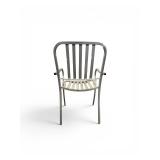 2 Piece Dining Chairs features a durable, hot-galvanized steel frame with a distinct linear slat design