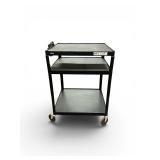 Black Luxor LP34LE-B Mobile Audio-Visual Cart featuring three shelves & Power Cord