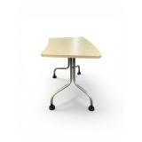 Small Training Table featuring a light wood laminate top and silver legs