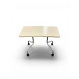 Small Training Table featuring a light wood laminate top and silver legs