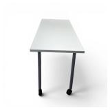 White Training Table on Wheels   Dimensions:29" x 24" x 60"