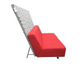Set of 2 red Steelcase privacy benches. 48"x30"x47", 28" high without privacy back.