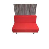 Set of 2 Steelcase privacy benches, 48" × 27" × 51".