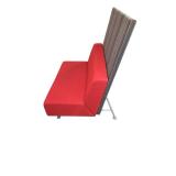 Set of 2 Steelcase privacy benches, 48" × 27" × 51".