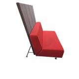 Set of 2 Steelcase privacy benches, 48" × 27" × 51".