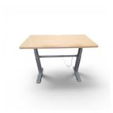 Steelcase Height Adjustable Power Desk Retails New for $2144 and measures 48" wide / 24" deep / adjusts between 26.5" to 51.75" tall