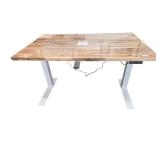 Brand New Butcher Block Top Knoll Power Sit Stand Desk Retails for $2788