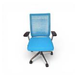 Steelcase Think V2 office chair in Turquise Blue with a chrome frame $1100 retail